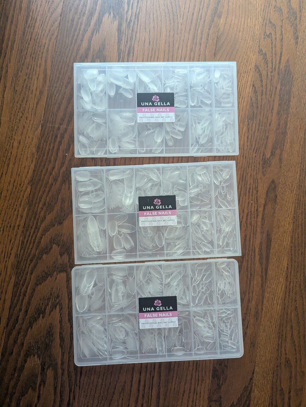 Clear False Nails - Natural Clear - almond 3 Pack